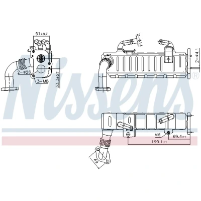 Afbeelding van Radiator, uitlaatgasrecirculatie NISSENS 989475