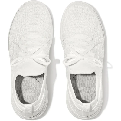 Afbeelding van Fitflop Dames Super Q Knit Slip ON Laced Sneakers, Wit, 6.5 UK, 40 EU