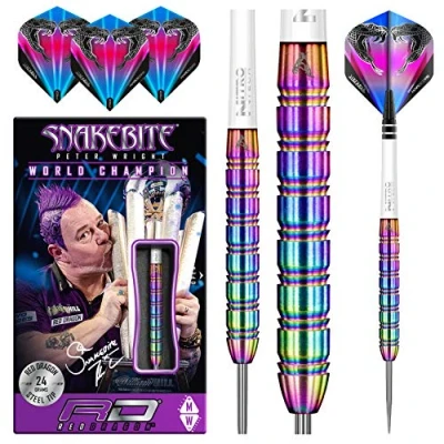 Afbeelding van RED DRAGON Peter Wright Snakebite 1: Steeltip Tungsten Dartpijlen Professioneel 24 gram