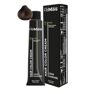 Afbeelding van FemMas Haarverf, lichtblond, ultra intensief 8.00, professionele crème haarverf met arganolie, keratine en ceramiden, als duurzame haarkleuring voor stralende, kleurresultaten, 100 ml