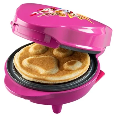 Afbeelding van Paw Patrol Wafelijzer, mini wafelijzer in uniek design, voor kinderfeestjes, Pasen &amp; Kerstmis, met antiaanbaklaag, wafelformaat: Ø 10cm, officieel gelicentieerd product, kleur: roze