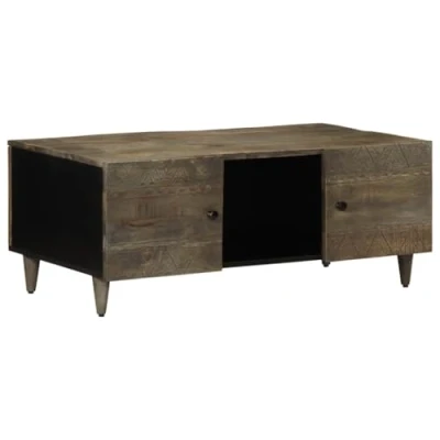 Afbeelding van vidaXL Salontafel 100x54x40 cm massief mangohout lichtgrijs