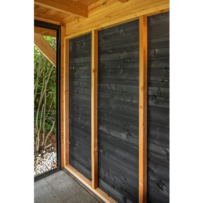 Afbeelding van Zweeds rabat Eco Noord Europees vuren zwart gespoten 1,1/2,2x19,5x240 cm Tuindeco