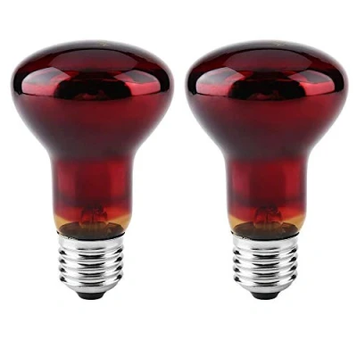 Afbeelding van POFET 2 stks Reptielen Verwarmingslampen, Duurzame Infrarood Warmtelamp Warming Gloeilamp Rood Huisdier Licht voor en Amfibieën Hagedis Schildpad Spider Snake Chameleon 220 240V (100W)