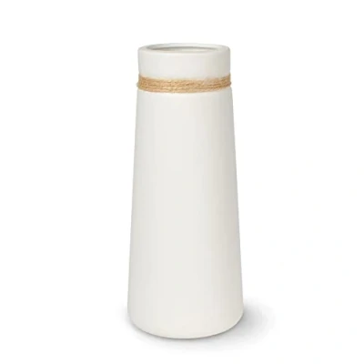 Afbeelding van flature Keramiek Vaas voor Pampasgras Boeketvaas Wit Mat als Boho Deco, Grote 25cm Hoog Droogbloemen, Decoratie Woonkamer Bloemen, Room Decor, Boeket Kantoor (Maat L)