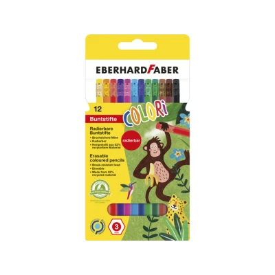 Afbeelding van 5x Kleurpotloden Eberhard Faber met gum etui a 12 st.