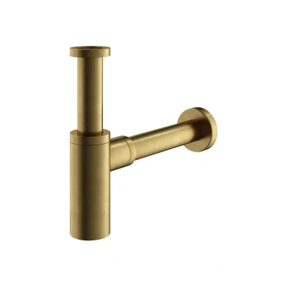 Afbeelding van HotBath Archie Design sifon rond Geborsteld Messing PVD AR035BBP