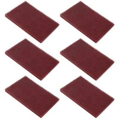 Afbeelding van BokWin 6 Stks 3M Scotch Brite 7447 Zeer Fijne Grade Algemeen Doel Schuren Hand Pads 200 x 125mm/8&quot;x 5&quot; Rood
