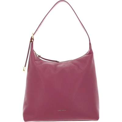 Afbeelding van Coccinelle Leren Schoudertas Gleen Handbag Grained Leather Pulp Pink Paars