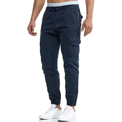 Afbeelding van Indicode Heren Levy Cargo Pants Cargobroek van katoen met 6 zakken Navy XXL