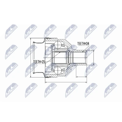 Afbeelding van Homokineet reparatie set, aandrijfas NTY NPW PL 025