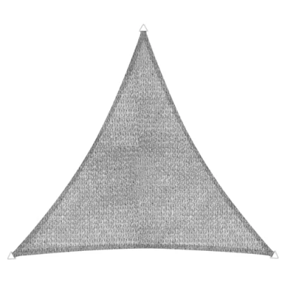 Afbeelding van Windhager luifel ELBA driehoekig grijs gecoat HDPE doek 3,6 x m, 135 g/m² zonwering voor terras, balkon of zwembad incl. bevestigingstouw scheurvast, afwasbaar