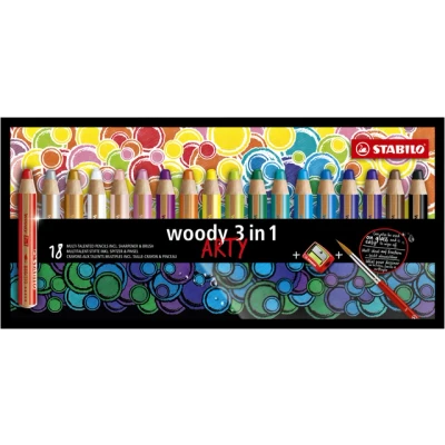 Afbeelding van Stabilo Woody Potloden 3 in 1 set van 18