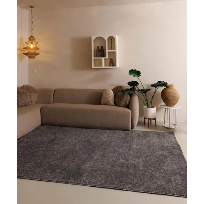 Afbeelding van Laagpolig Tapijt/Vloerkleed Fine Grijs 80x200 Cm