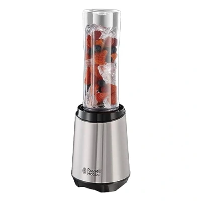 Afbeelding van Russell Hobbs Mixer Blender &amp; Smoothie Maker to go [23,500 rpm Krachtige Motor] incl 1x 600ml Drinkfles (BPA vrij, Vaatwasserbestendig Onbreekbaar incl. Drinkdeksel), RVS, 23472 56