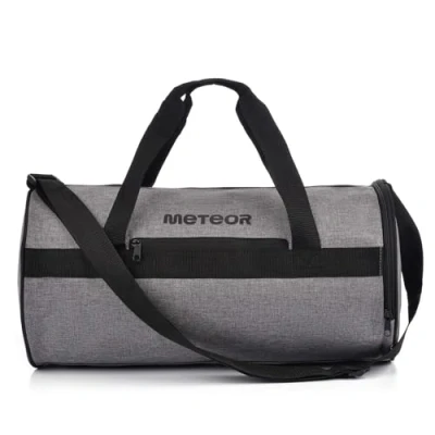 Afbeelding van Sporttas Gymtas 25 L Holdall Schoenenvak Pocket Mannen Vrouwen Duffel Schouder Fitness Tas Zwembad Reizen Vakantie Cabine Bagage Overnachting Camping kit Kleine pe Duffle, Heather Grijs/Zwart,