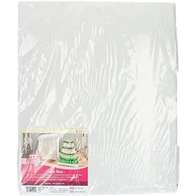 Afbeelding van FunCakes Taartdoos Karton met Losse Deksel Vierkant Wit 37x37x45 cm Cakedoos