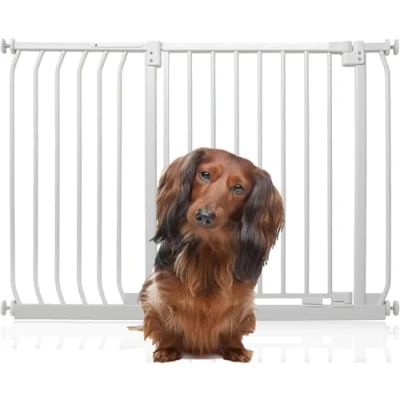 Afbeelding van Bettacare Elite Hondenhek Assortiment, 107cm 116cm (23 opties beschikbaar), Mat Wit, Traphekje Zonder Boren Hek voor Honden en Puppy&#039;s, Huisdier Hond Barrière, Eenvoudige Installatie