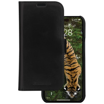 Afbeelding van Apple iPhone 15 Pro Hoesje Echt leder dbramante1928 2 in 1 Case/Bookcase Zwart Telefoonhoesje