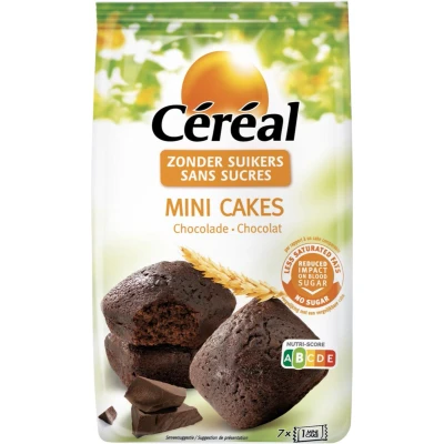 Afbeelding van 3x Céréal Mini Cakes Chocolade 196 gr