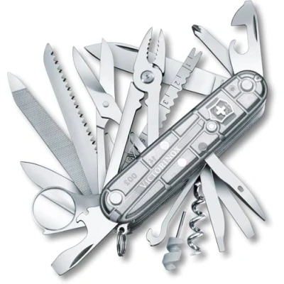 Afbeelding van Victorinox zakmes SwissChamp transparant zilver 33 functies 91 mm doosje