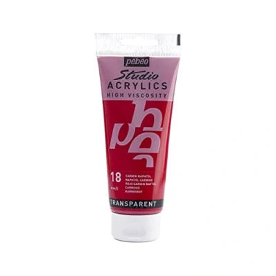 Afbeelding van Pébéo Acryl fijne studio kunststoffen meerlaagse verf voor uw creativiteit acrylverf karijn karmijn nafthol 100 ml