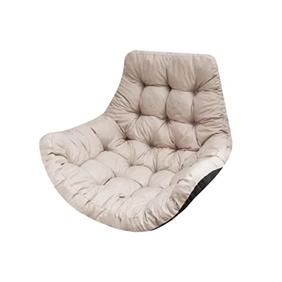 Afbeelding van Hangstoelkussen, zitkussen, kussen voor polyrotan hangschommel, hangmand, schommelmand, rugkussen in de kleur beige