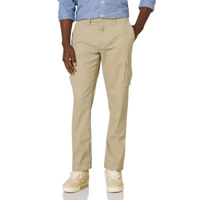 Afbeelding van Amazon Essentials Men&#039;s Stretch cargobroek met rechte pasvorm (verkrijgbaar in grote en lange maten), Kaki bruin, 40W / 28L