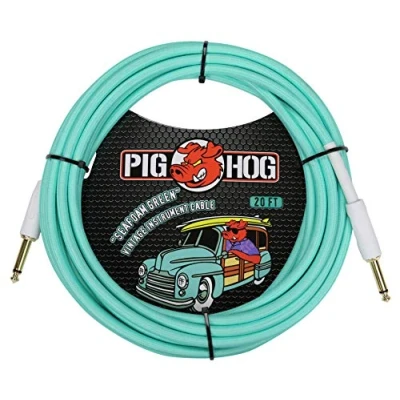 Afbeelding van Pig Hog PCH20SG 1/4 &quot;tot 1/4&quot; Seafoam Green Gitaar Instrument kabel, 20 Voet