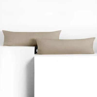Afbeelding van DecoKing Amber kussenslopen 20 x 120 cm, jerseykatoen, rits, cappuccino, 2 stuks