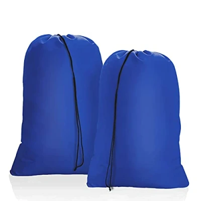 Afbeelding van OTraki Set van 2 waszakken, vuil, reizen, 50 x 60 cm, opvouwbaar, opbergtas, trekkoord, stoffen zakken, waszakken voor speelgoed, huis, slaapzaal, camping, college