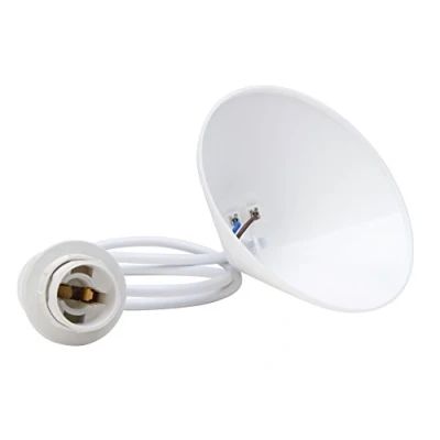 Afbeelding van Kopp Snoerpendel voor lampenkap, 11cm plafondbaldakijn met trekontlasting en ca. 55cm kabel H03VV F2 x 0,75 mm², Iso fitting E14 parapludragerring, wit, 217001049