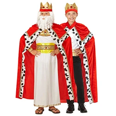 Afbeelding van Widmann Koning Prins &amp; Adel Kostuum Midas Jongen Rood Maat 158 Carnavalskleding Verkleedkleding