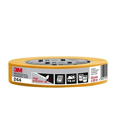 Afbeelding van 3M Scotch 244 Afplaktape Geel / Gold 25MM x 50MTR Schildersbenodigdheden
