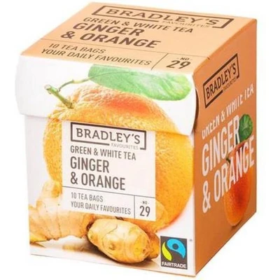 Afbeelding van Bradley&#039;s Thee Green/white Ginger Orange Nr. 29 (6x 10 Stuks)