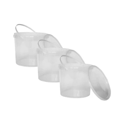 Afbeelding van Nipter kunststof emmer met deksel, helder, 5L x 3 stuks