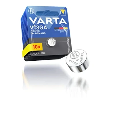 Afbeelding van VARTA Batterijen Knoopcellen V13GA/LR44, verpakking van 10, Power on Demand, 1,5V, voor speelgoed, rekenmachines, compact met een lange levensduur en hoge prestaties [Exclusief bij Amazon]