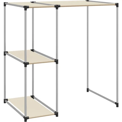 Afbeelding van Opbergrek voor boven wasmachine 87x55x90,5cm ijzer crèmekleurig