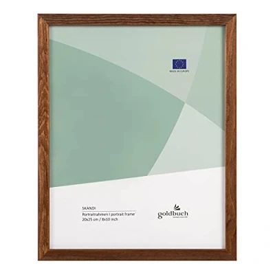 Afbeelding van goldbuch Fotolijst Skandi 20 x 25 cm, enkele lijst van echt hout, portretlijst om neer te zetten, houten frame met muurbeugel, fotolijst, bruin
