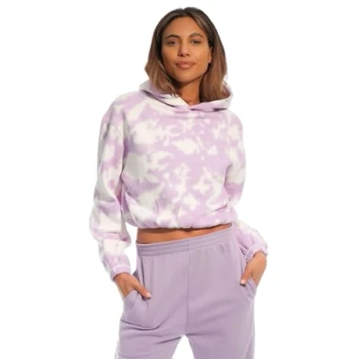 Afbeelding van Light &amp; Shade Dames Cropped Hooded Sweatshirt, Pastel Paars, S