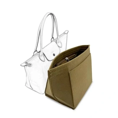 Afbeelding van D.DUO Tasinzet organizer, handtasaccessoires, geschikt voor de tas van Longchamp met lang hengsel (bruin, L [lang hengsel])