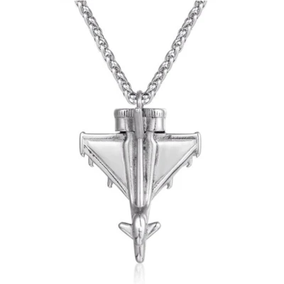 Afbeelding van LGT Jewels heren ketting Edelstaal Jet Fighter