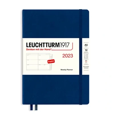 Afbeelding van Leuchtturm1917 agenda 2023 weekplanner 12 maanden a5 14,5 x 21 cm hardcover navy blauw