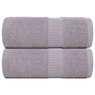 Afbeelding van vidaXL Gastendoekjes 2 st 30x50 cm 360 g/m² 100% katoen grijs