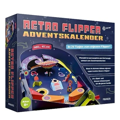 Afbeelding van FRANZIS 67210 Retro Flipper Adventskalender: In 24 Tagen zum eigenen Flipper, für Kinder ab 8 Jahren
