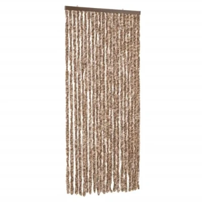 Afbeelding van Vliegengordijn 90x220 cm chenille beige en donkerbruin