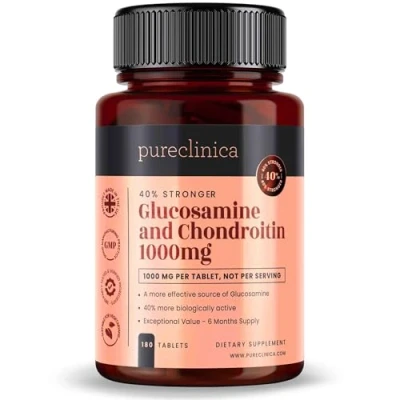 Afbeelding van glucosamine HCL &amp; chondroïtine 1000 mg x 180 tabletten (voorraad voor 6 maanden). Het meest effectief en biologisch actief: 90%, 83,1%