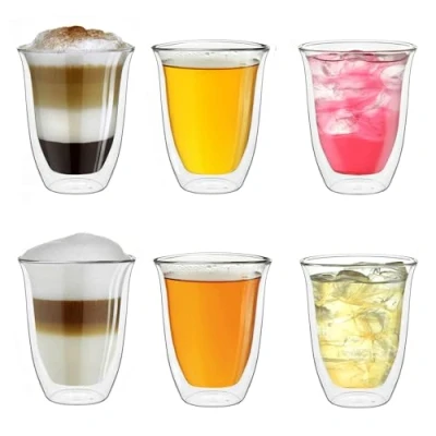 Afbeelding van Creano Dubbelwandige koffieglazen Theeglazen Thermisch glas Handgemaakt 400 ml Set van 6 stuks