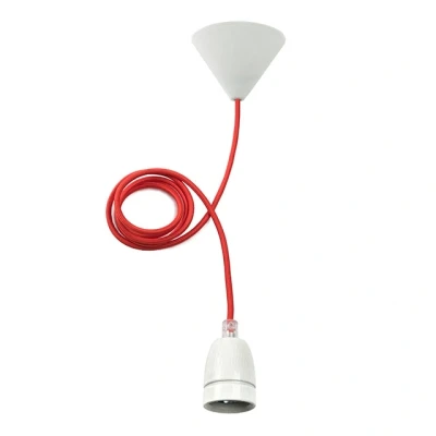 Afbeelding van Pendel Met E27 fitting nylon kabel Rood