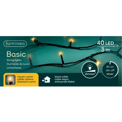 Afbeelding van 3m LED kerstboomverlichting Goud 40 lampjes Dimbaar